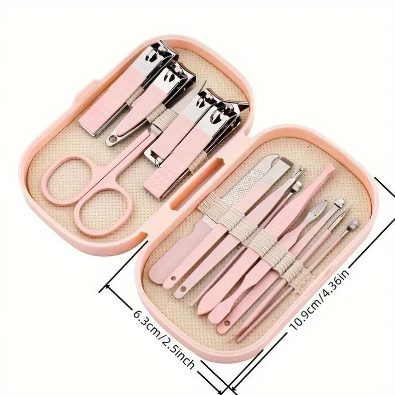 Stainless Steel Nail Clipper Set with Storage Case, 14pcs set Portable Nail Care Tool Set, Professional Manicure & Pedicure Tool for Home & Travel