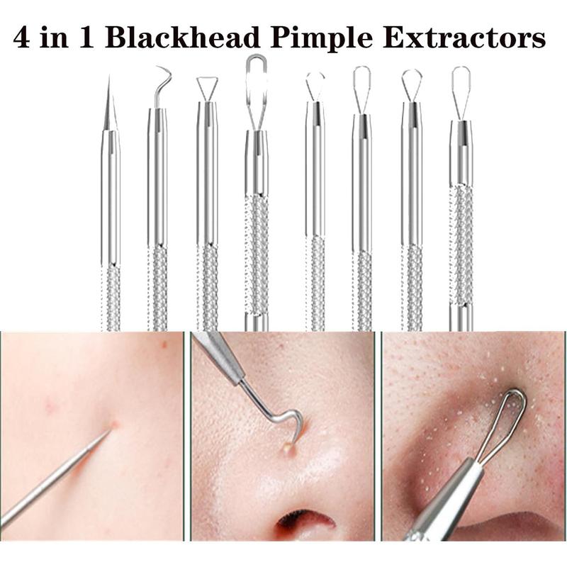 Blackhead Remover Tweezers,Ingrown Hair Tweezers, Precision Blackhead Pimple Extractor for Women Girl, Professional Skin Zit Acne Blemish Whitehead Popping Removing Surgical Tools Set (Grey)Thanksgiving, Christmas, New Year Gift