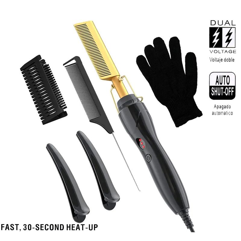 Anti Scalding Design, Boutique Hot Comb, Hair Straightener Brush, Straightening Brush, Multifunctional Hair Straightener Brush for Men & Women, - Electric Straightening Comb,Electric Heated Hair Styling Tools For Home & Salon Use