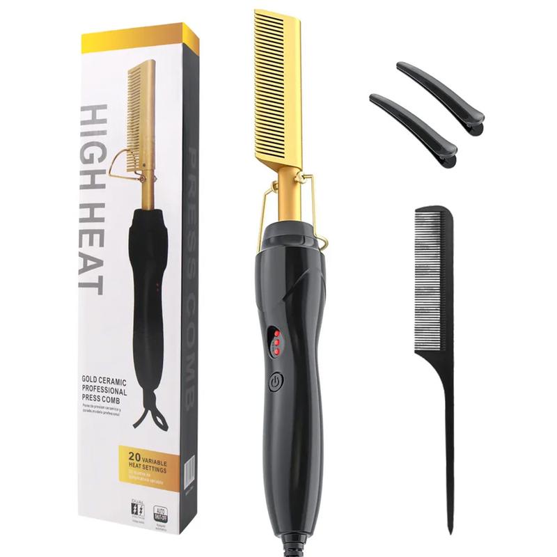 Anti Scalding Design, Boutique Hot Comb, Hair Straightener Brush, Straightening Brush, Multifunctional Hair Straightener Brush for Men & Women, - Electric Straightening Comb,Electric Heated Hair Styling Tools For Home & Salon Use