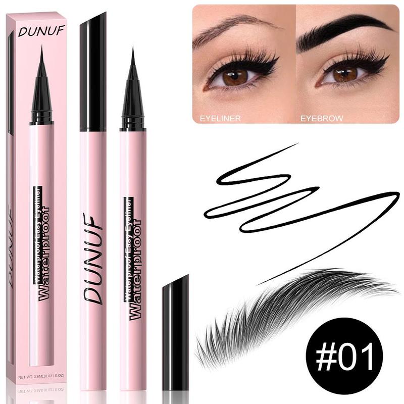 2 in 1 Long Lasting Eyeliner & Eyebrow Pencil, Waterproof Multifunctional Pen, Easy To Apply for Beginners, Eye Makeup Tool for Women