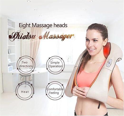 Neck and Back Massager with Soothing Heat Electric Deep Tissue 3D Kneading Massage Pillow for Shoulder, Leg, Body Muscle Pain Relief, Home, Office, and Car Use