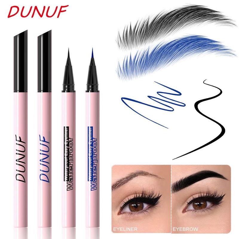 2 in 1 Long Lasting Eyeliner & Eyebrow Pencil, Waterproof Multifunctional Pen, Easy To Apply for Beginners, Eye Makeup Tool for Women