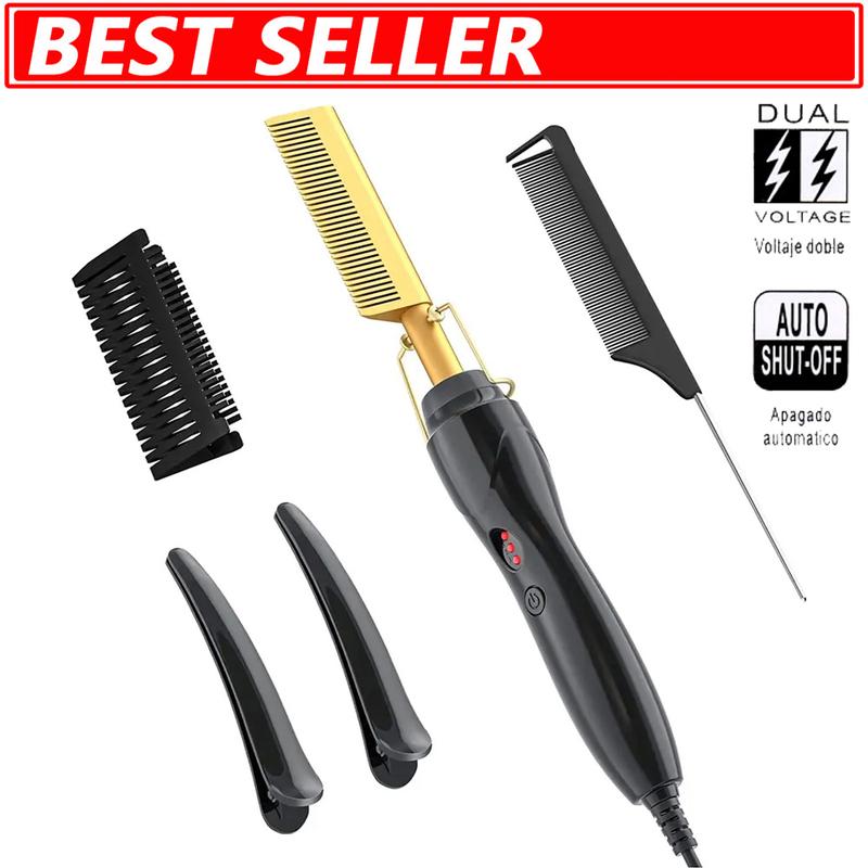 Anti Scalding Design, Boutique Hot Comb, Hair Straightener Brush, Straightening Brush, Multifunctional Hair Straightener Brush for Men & Women, - Electric Straightening Comb,Electric Heated Hair Styling Tools For Home & Salon Use