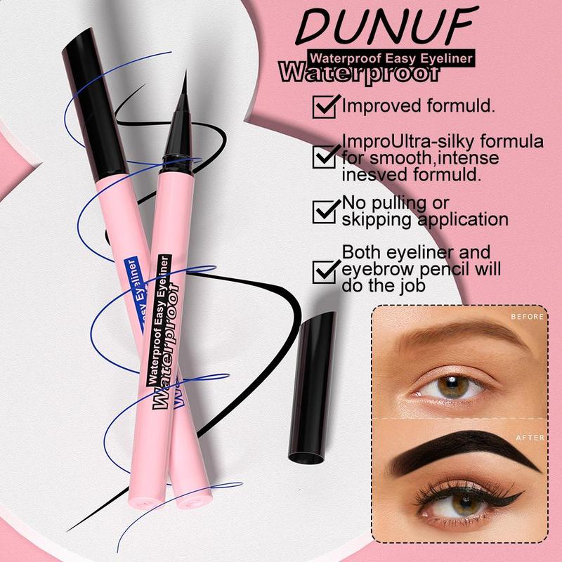 2 in 1 Long Lasting Eyeliner & Eyebrow Pencil, Waterproof Multifunctional Pen, Easy To Apply for Beginners, Eye Makeup Tool for Women