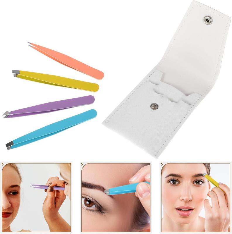 4pcs Eyebrow Clip Set Tick Remover Tool Eyebrow Clip Tool Eyebrow Grooming Tools Eyebrow Shaping Tool Ladies Suits Eyebrow Beauty Tools Portable Shave Stainless Steel Miss Tweezers