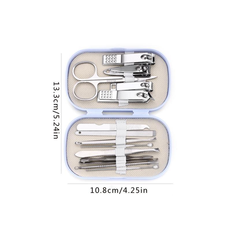 Stainless Steel Nail Clipper Set with Storage Case, 14pcs set Portable Nail Care Tool Set, Professional Manicure & Pedicure Tool for Home & Travel