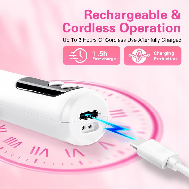 Cordless Electric Nail File Drill, Portable 13 in 1 Kit Nail Drills, Rechargeable Nail Filer Electric Nail Grinder Machine for Human Women Manicure Pedicure Care Set Nail Care Cutics