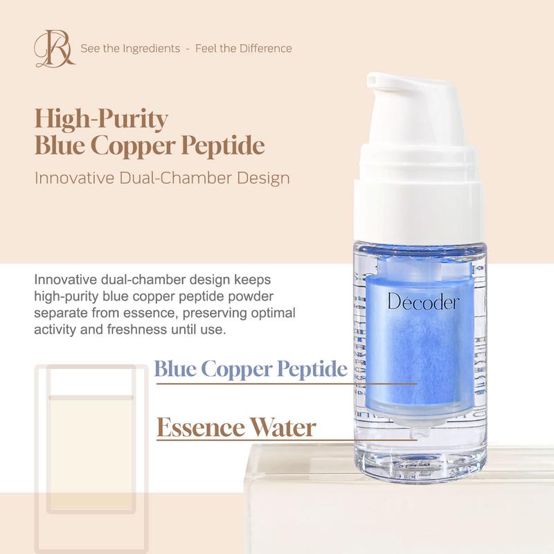 Decoder Blue Copper Peptide Repair Serum, Anti-Aging with 3000ppm Copper Peptide, Repair Dark Spots & Acne Marks, Pore Minimizer Serum, Calming Skin Repair, Wrinkle Care, Hypoallergenic, 30ml