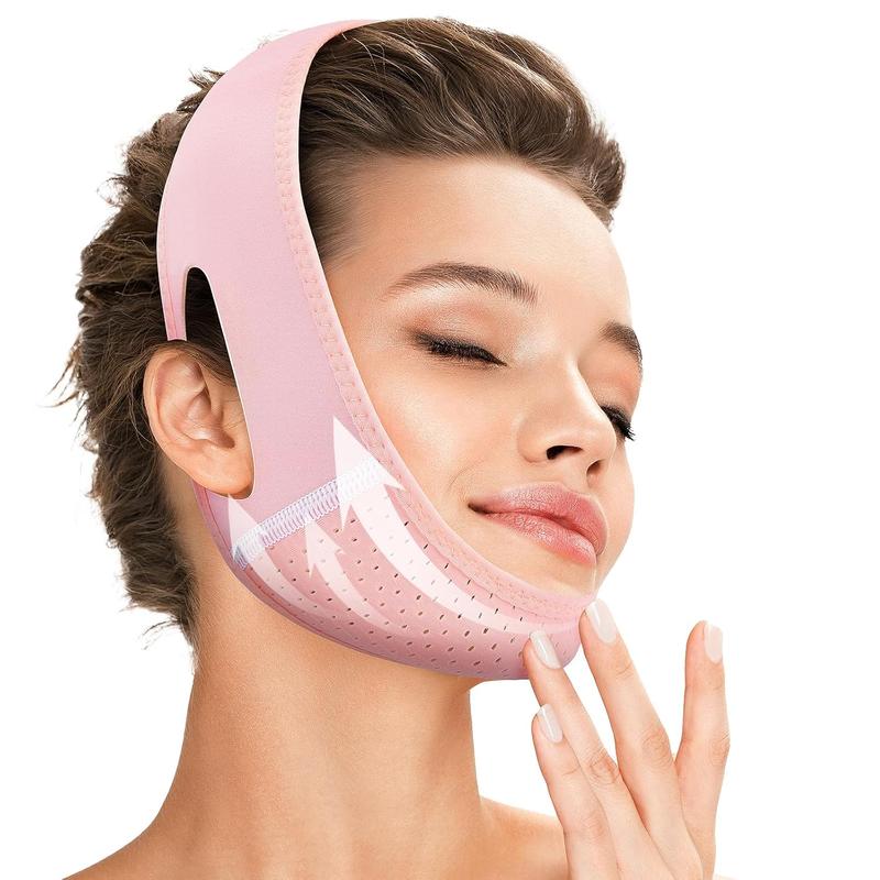 Reusable V Line Lifting Mask with Chin Strap for Women,Face Lift Prevent Sagging, Jaw Exerciser