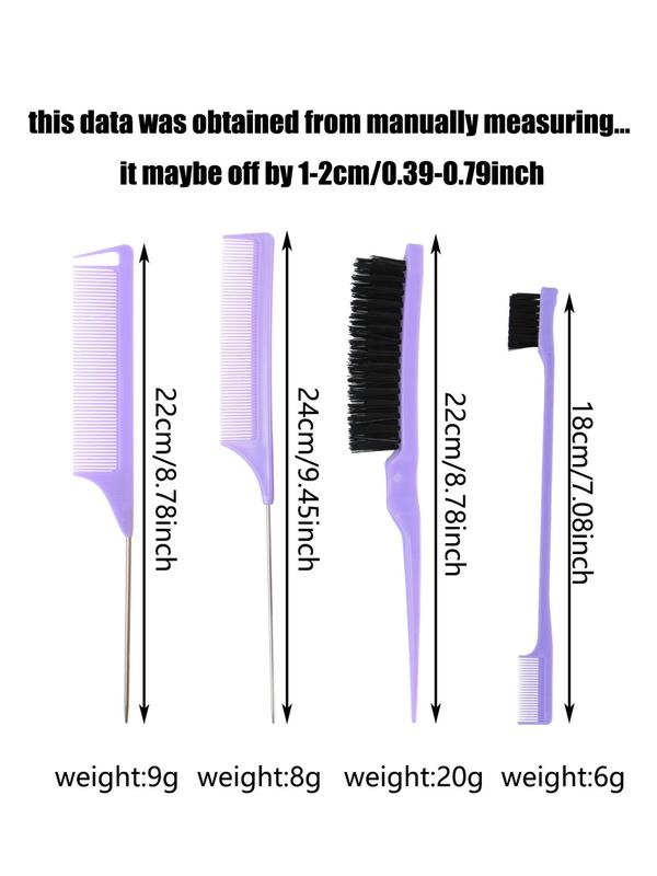 Hair Styling Comb Set, Hair Brush & Rat Tail Comb & Double Sided Edge & Back Brushing Comb, Hair Styling Tool for Women & Girls