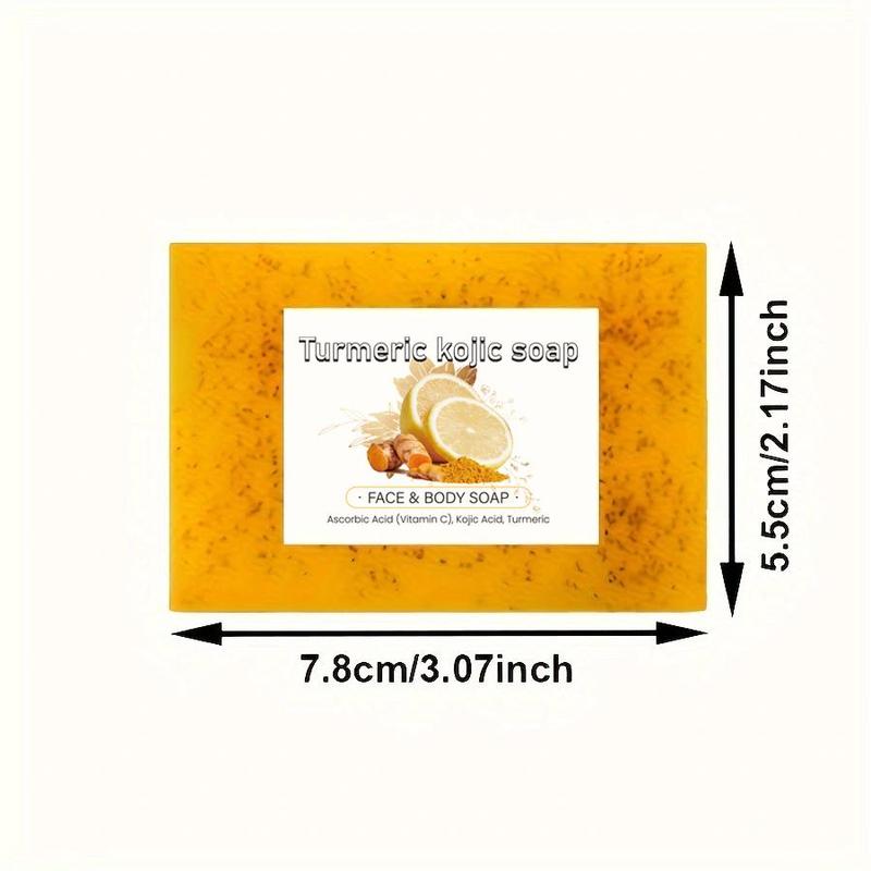 Turmeric Lemon Soap Bar, 6 Counts set Moisturizing & Nourishing Soap Bar for Beard Softening & Body Skin Cleansing, Skin Care Product for Women & Men