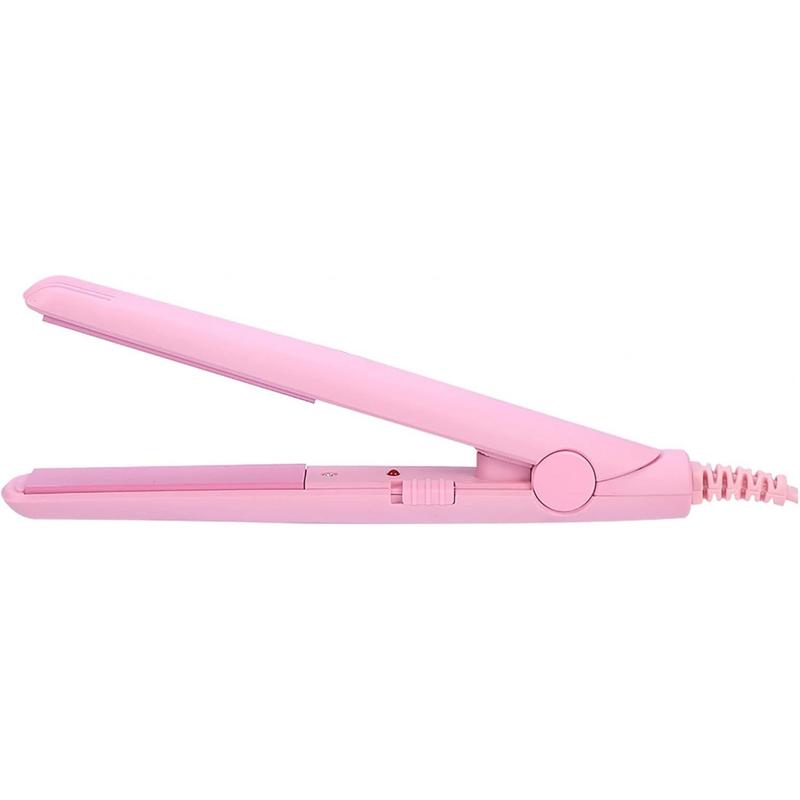 Hair Straightener, Flat Iron Curler, 25W PTC Straightener and Curling Iron in One Mini Hair Straightener(Pink, Us Plug),New Year Gift