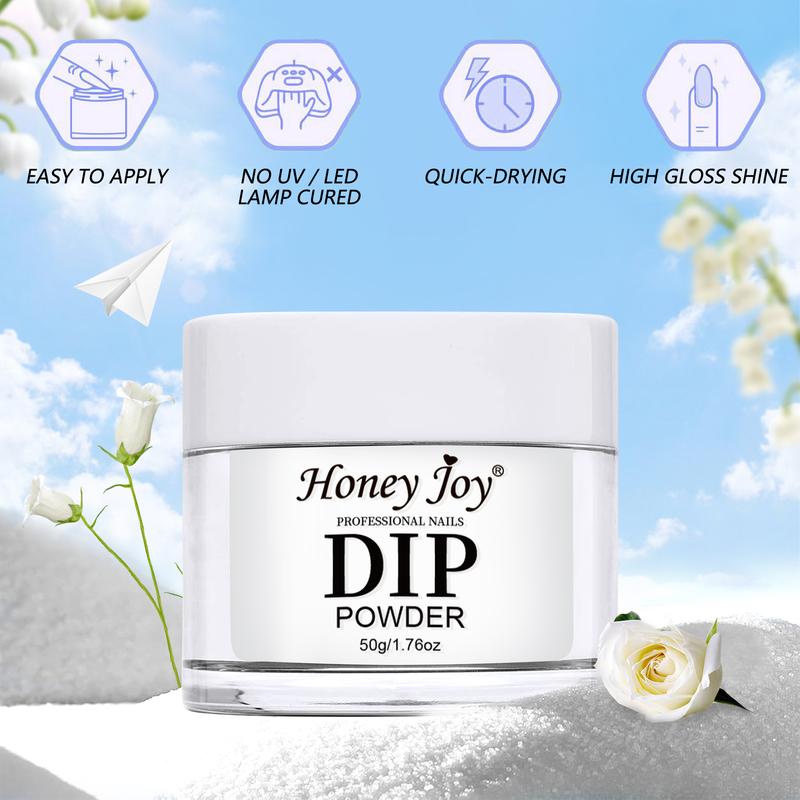 Honey Joy Dip Powder - 1.76Oz 50g Dipping Powder for French Nail Art, Long-Lasting, Odor-Free, No Nail Lamp Needed, Perfect for DIY Manicure at Home or Salon, Strengthening Nails Nail Care Nail Polish