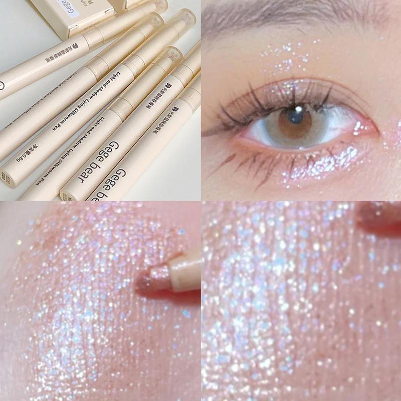 Long Lasting Glitter Eyeshadow Pen, 1 Count Natural Highlighting Lying Silkworm Pen, Eye Makeup Tool For Women