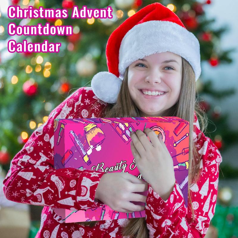 Christmas Makeup Advent Calendar 2024 Teen Girls Women Beauty Countdown Calendar Christmas for Women Teen Girl Trendy Stuff Unique Makeup Set Gift Pack Mom Cosmetic