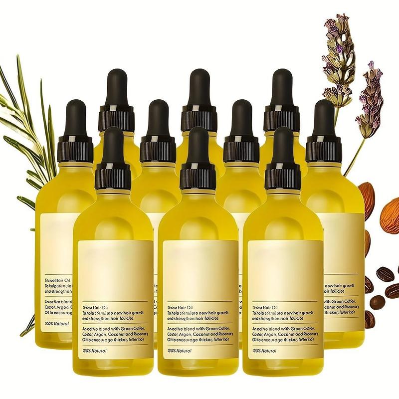 10 Bottle Veganic Rosemary Hair Growth Oil for Dry, Damaged & Thin Hair, Nourishing Unisex Formula (10 x 60ml) Haircare Blend Rosemary Unisex