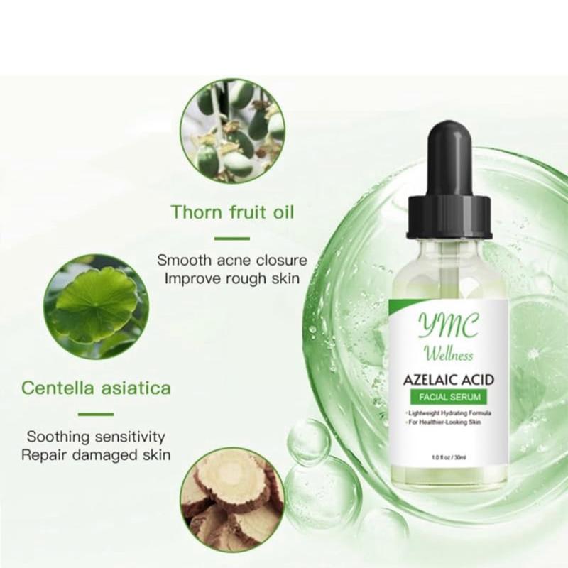 Azelaic Acid Face Serum- for Acne, Dull and Damaged Skin, Brightening, Skin Tone Corrector Serum, Hyperpigmentation Safe, Oil Control Not Tested on Animals, No Parabens. Gentle Radiant Smoother Skin Repair Comfort