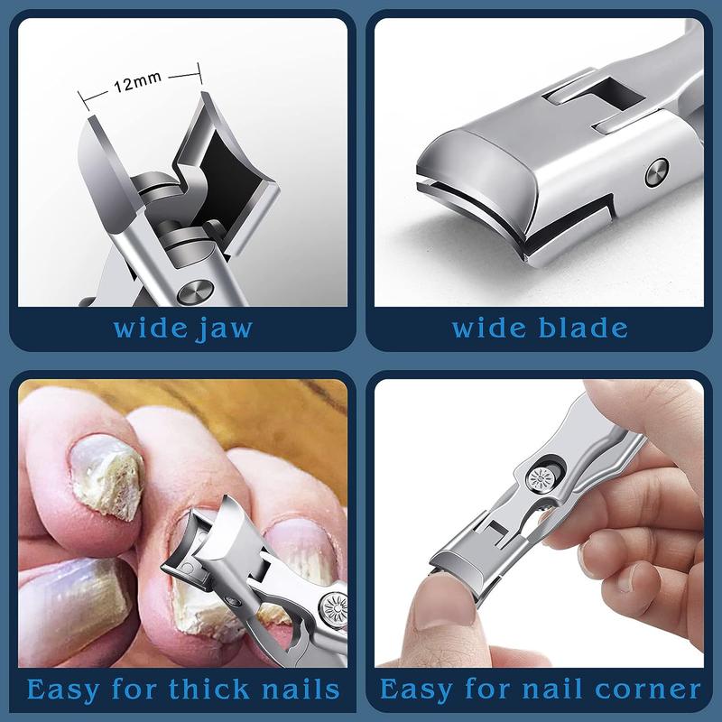 Thick Toenail Clippers Long Handle Stainless Steel Clippers for Adult Man Women - Effortless & Ultra Sharp Manicure Nail Care