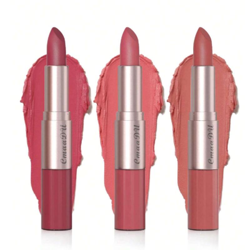 Long-Lasting Lip Gloss Set - 3Pcs Double-Ended Matte Waterproof Lipstick - Cosmetic, Glossy