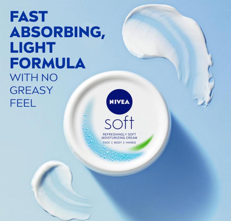 NIVEA Soft, Refreshingly Soft Moisturizing Cream, Body, Hand, Face Cream, Body Care Lotion 16Oz Jar-Crema suave Moisture Moisturizer Hand Cream Jojoba