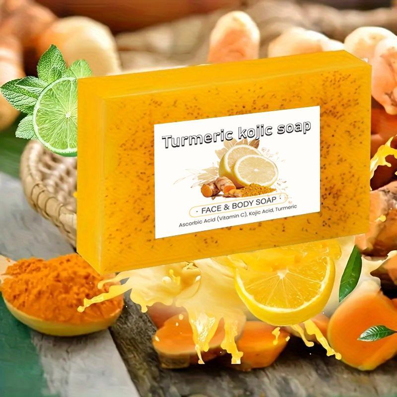 Turmeric Lemon Soap Bar, 6 Counts set Moisturizing & Nourishing Soap Bar for Beard Softening & Body Skin Cleansing, Skin Care Product for Women & Men