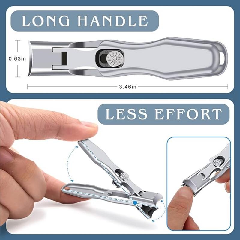 Thick Toenail Clippers Long Handle Stainless Steel Clippers for Adult Man Women - Effortless & Ultra Sharp Manicure Nail Care