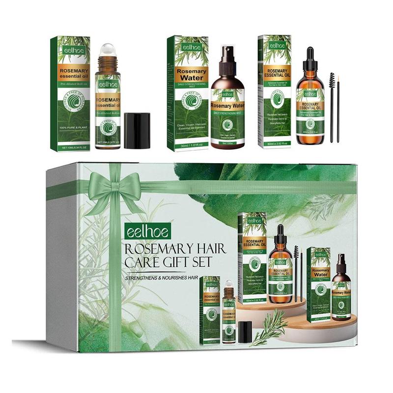 Rosemary Hair Care Set (1 Box 2 Boxes), Essential Oil & Roller & Spray, Hair Care Set for Hair, Face, Skin Care, Body Massage, Improve Circulation