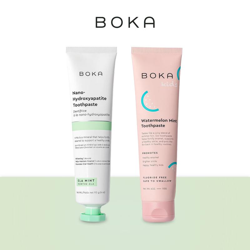 Fluoride Free n-Ha Boka Toothpaste Bundle - Two Flavors of Your Choice Daily Oral Care Mint Cream