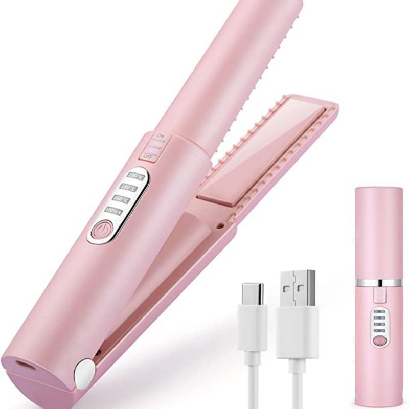 2 in 1 Hair Straightener, USB Rechargeable Hair Straightening Iron, Lazy Dual-purpose Portable Hair Straightener, Portable Hair Straightening Tool for Home & Travel