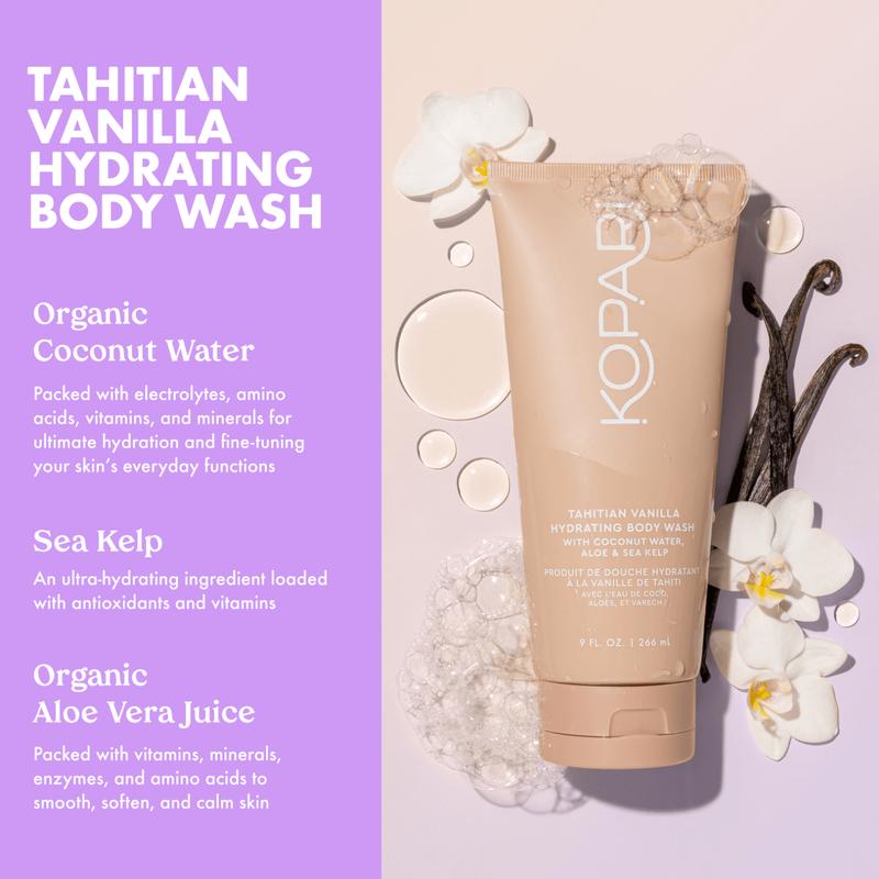 Tahitian Vanilla Hydrating Gel Body Wash with Coconut Water and Sea Kelp by Kopari Beauty