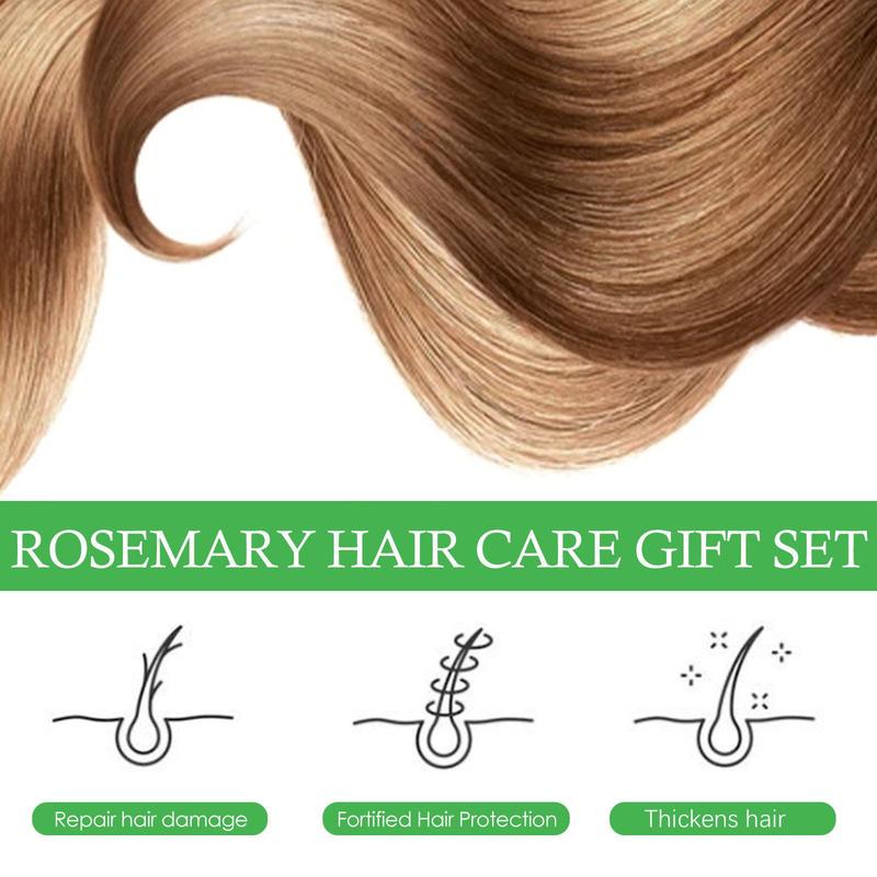 Rosemary Hair Care Set (1 Box 2 Boxes), Essential Oil & Roller & Spray, Hair Care Set for Hair, Face, Skin Care, Body Massage, Improve Circulation