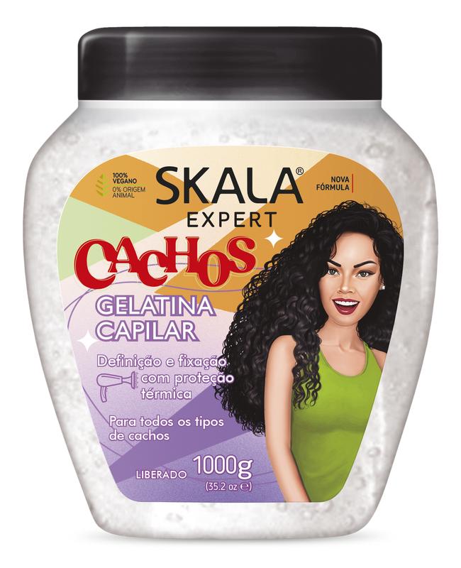 SKALA Expert Cachos Hair Jelly Gel- For All Hair Types -  Net 35.27 Oz (Pack of 1) VEGAN