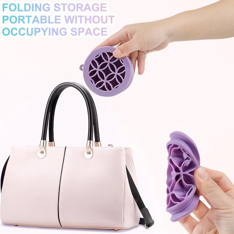 Makeup Brush Cleaning Pad with Storage Stand, Folding Portable Cleaning Tool, 2 in 1 Silicone Cleaning Pad and Makeup Brush Storage Stand