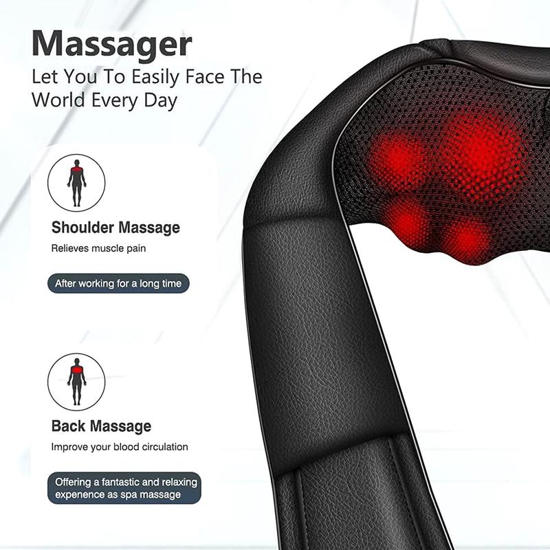 Neck Electric Massager with Heat, Back Foot and Shoulder Comfort Kneading Massager Pillow for Muscle Pain Relief, Use at home car, Christmas Gifts