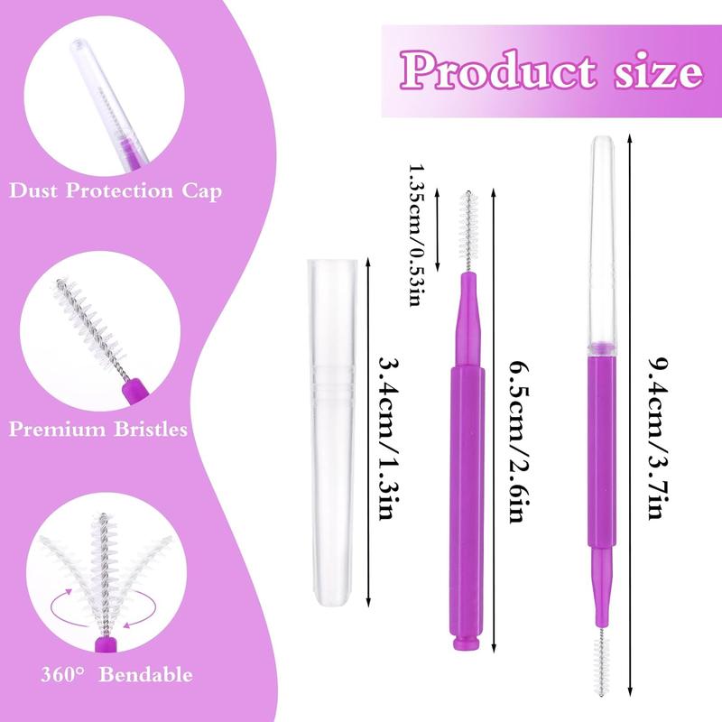 Micro Eyebrow Brush Set, 50pcs Multi-functional Eyelash Comb, Eyebrow Brush, Eye Makeup Tool for Women & Girls