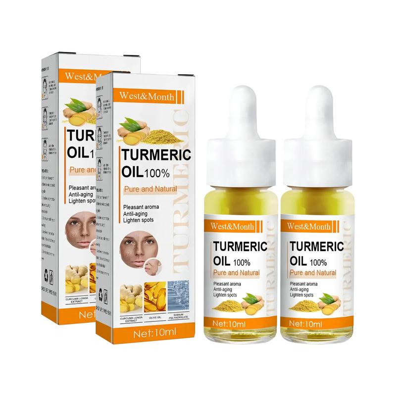 Moisturizing Turmeric Facial Serum, 2 Counts set Skin Brightening & Firming Facial Essence, Beauty & Personal Care Product for Women & Girls