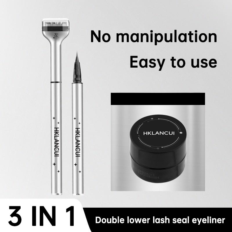 Skill Eyeliner Double-ended Stamp Pen, Color, Beginners, Line, Leave Makeup Remain Cleaning, Liquid Eyeliner Pen for Beginners, Eyelash Seal