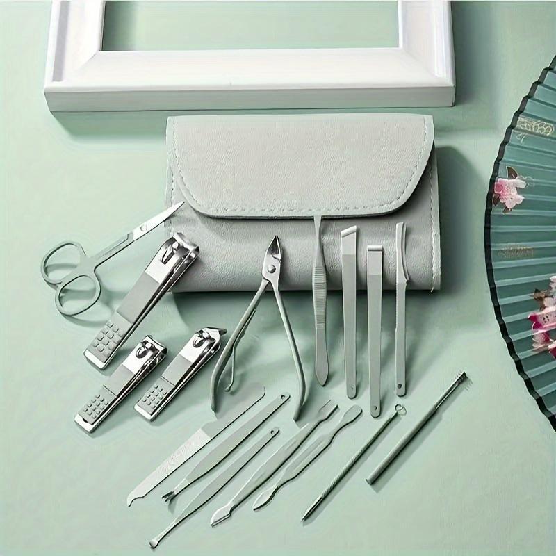 Professional Nail Clipper Set with Storage Case, 16pcs set Portable Manicure Tool Set, Cuticle Nippers and Cutter Kit, Grooming Kit for Travel