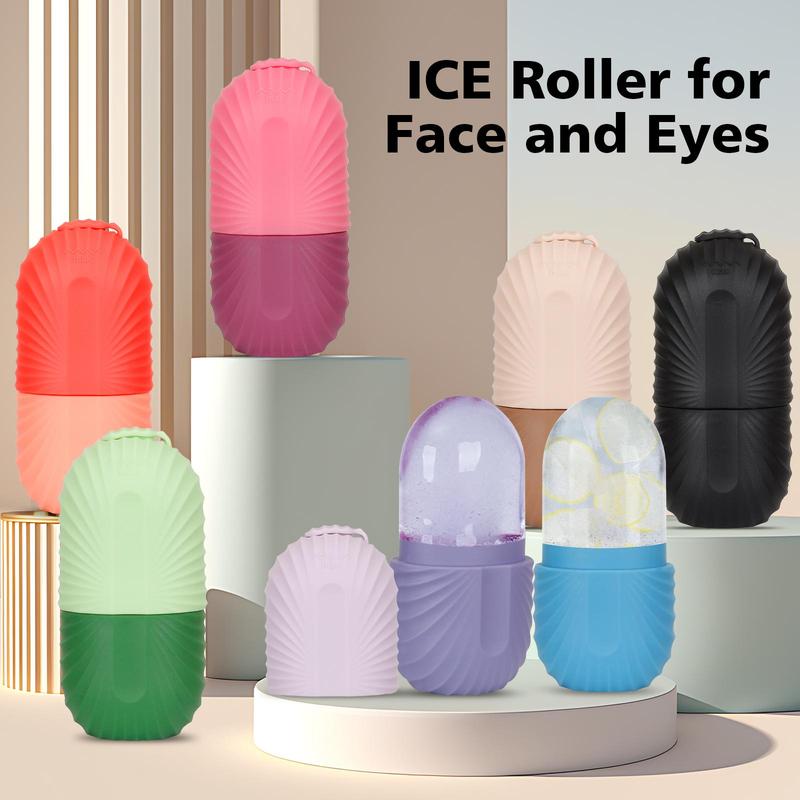 Ice Roller for Face and Eye, 2 Counts set Silicone Ice Mold for Face Beauty, Reusable Leakproof Skin Care Tool for Women