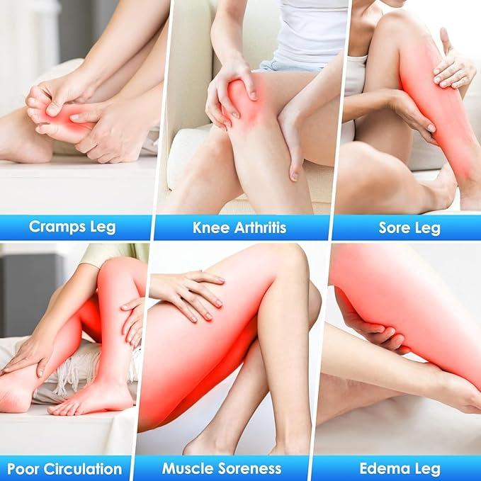 TOLOCO Leg Massager - Circulation & Muscle Relief with 6 Modes, 3 Vibration Levels, Adjustable Fit - Ideal Mother's Day Gift