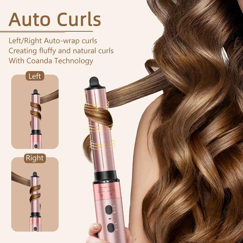 5 in 1 Air Styler Automatic Air Curling Iron Detachable Brush Head Comb Straightening Wrap Curler Rose Gold Advanced Customized Gift Box Set Comfort