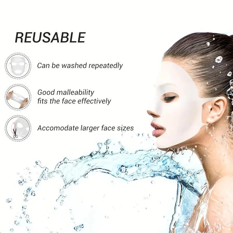 Reusable Silicone Face Mask Sheet, 4 Counts set Keep Moisturizing Face Mask Cover, Face Care Tool for Women & Men, Skin Care Tools