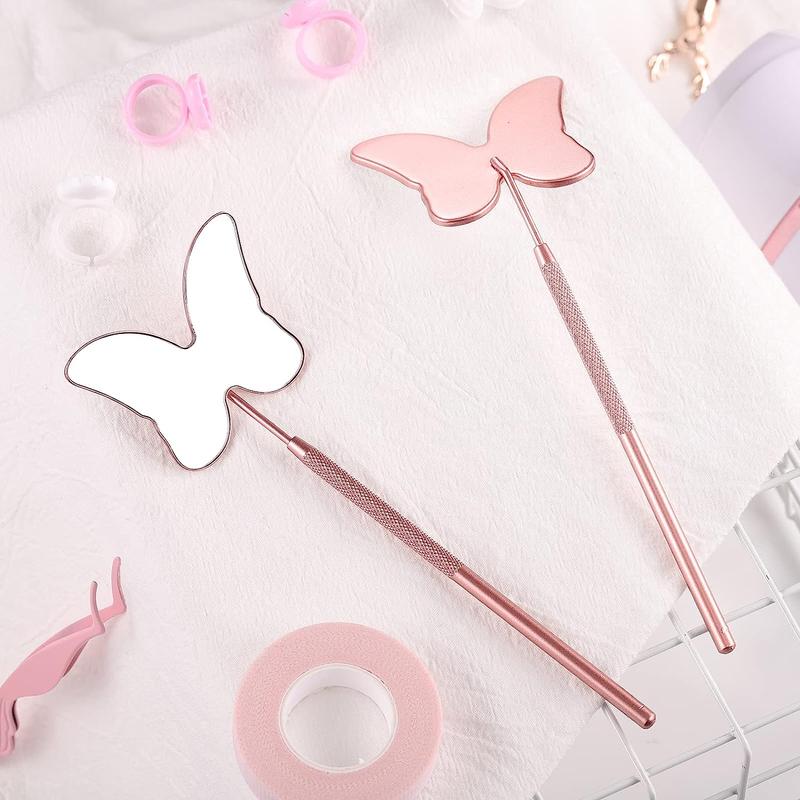 Long Handle Butterfly Design Eyelash Inspection Mirror, 1 Count Lightweight Lash Mirror, Perfect Precision & Portability for Effortless Grafting