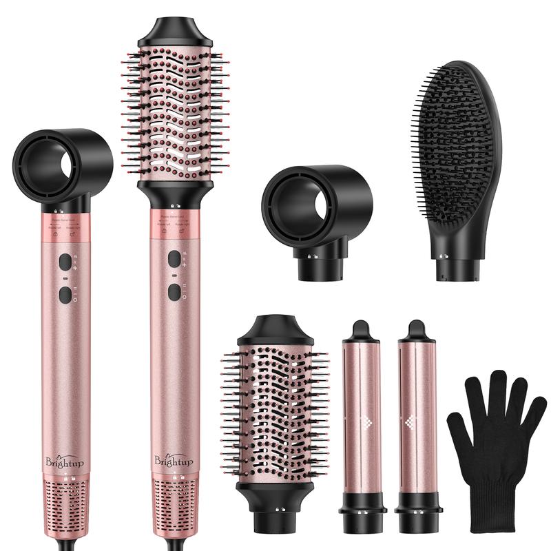 5 in 1 Air Styler Automatic Air Curling Iron Detachable Brush Head Comb Straightening Wrap Curler Rose Gold Advanced Customized Gift Box Set Comfort