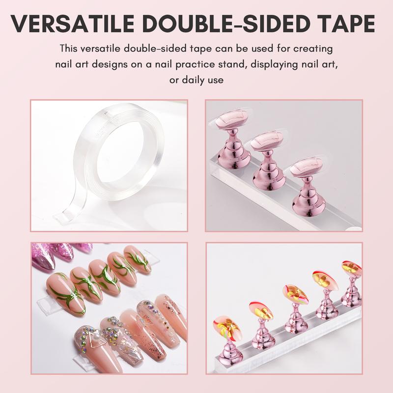 Makartt Nail Stand for Nails Art Display Practice Nail Holder for Painting Nails Stand for False Nail Press On Designs Magnetic Fake Nail Holder with 1M Double-sided Tape For Home DIY Salon Supplies Acrylic Nail Art