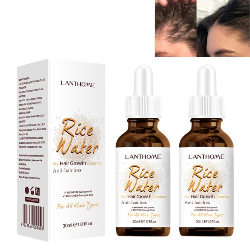 Rice Water Hair Serum, 30ml Rice Water for For Helping Thicken And Hydrate Hair Smoothing Relieve Dryness, Hair Care Product for Men & Women