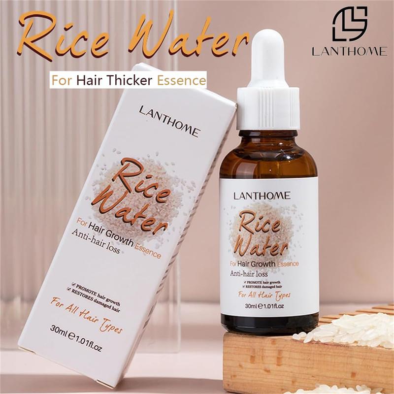 Rice Water Hair Serum, 30ml Rice Water for For Helping Thicken And Hydrate Hair Smoothing Relieve Dryness, Hair Care Product for Men & Women