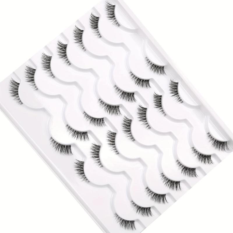 Half Fluffy False Eyelashes Eyelash Extensions, 14 Pairs Natural Volumized Faux False Lashes Lash Extensions with Zona Pellucida, Music Festival Makeup Essentials, Eye Makeup Products, Eyelashes Extensions Kit