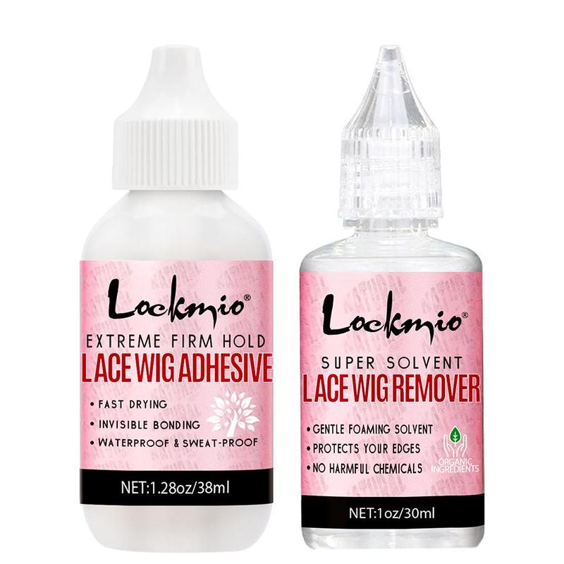 Lace Wig Glue & Remover (2pcs set), Waterproof Lace Wig Adhesive with Remover, Suitable for Daily Use